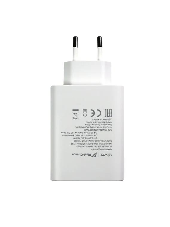 Зарядное устройство для IQOO / Vivo FlashCharge (V8073L0A0) 80W EU с кабелем USB - Type-C 5A