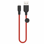 Usb Кабель-зарядка Lightning Hoco X21 Plus 2.4A 25см мягкий силиконовый красный