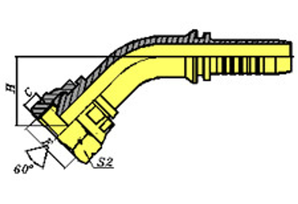 Фитинг DN 16 BSP (Г) 3/4 (45)