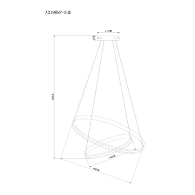Подвесная люстра Arte Lamp MERIDIANA A2198SP-2GO, 1хLED