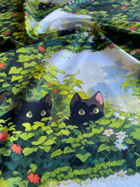 КОТИКИ АНИМЕ, 100% хлопок, Handmade Fabrics 2