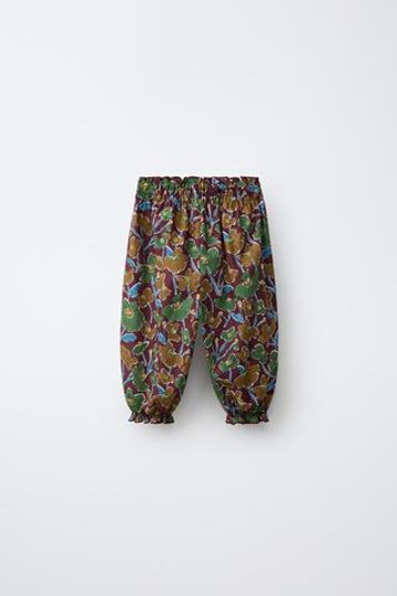 ZARA БРЮКИ БЭГГИ С ЦВЕТОЧНЫМ ПРИНТОМ LIBERTY, РАЗНОЦВЕТНЫЙ