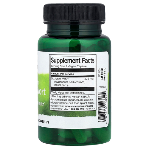 Swanson Vitamins, Full Spectrum® зверобой, 375 мг, 60 веганских капсул