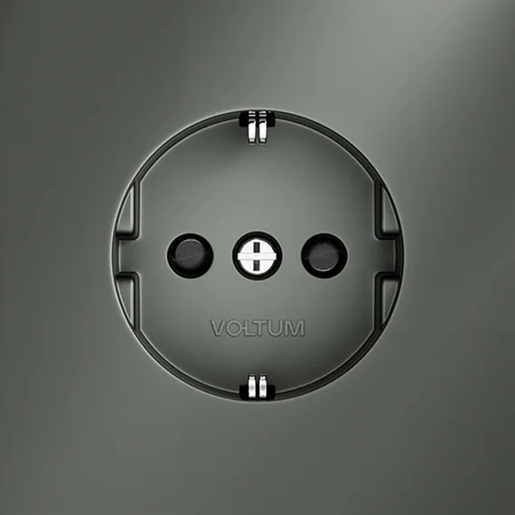Розетка с заземлением и защитными шторками Voltum S70 Титан VLS040206