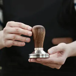 Темпер для кофе d 58 мм h9 см Thunder Tamper нерж. сталь дерев. ручка коричневый ZeroHero