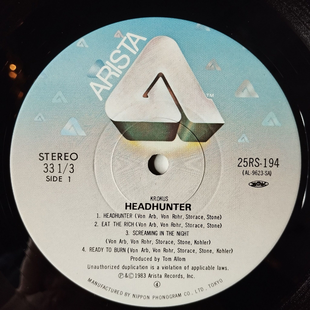Винтажная виниловая пластинка LP Krokus Headhunter (Japan 1983) (Obi)