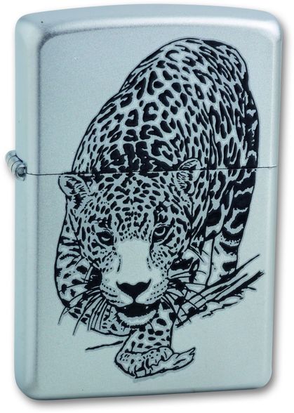 Цена наЗажигалка ZIPPO Leopard Satin Chrome, латунь с никеле-хромовым покрыт., серебр., матовая, 36х56х12мм