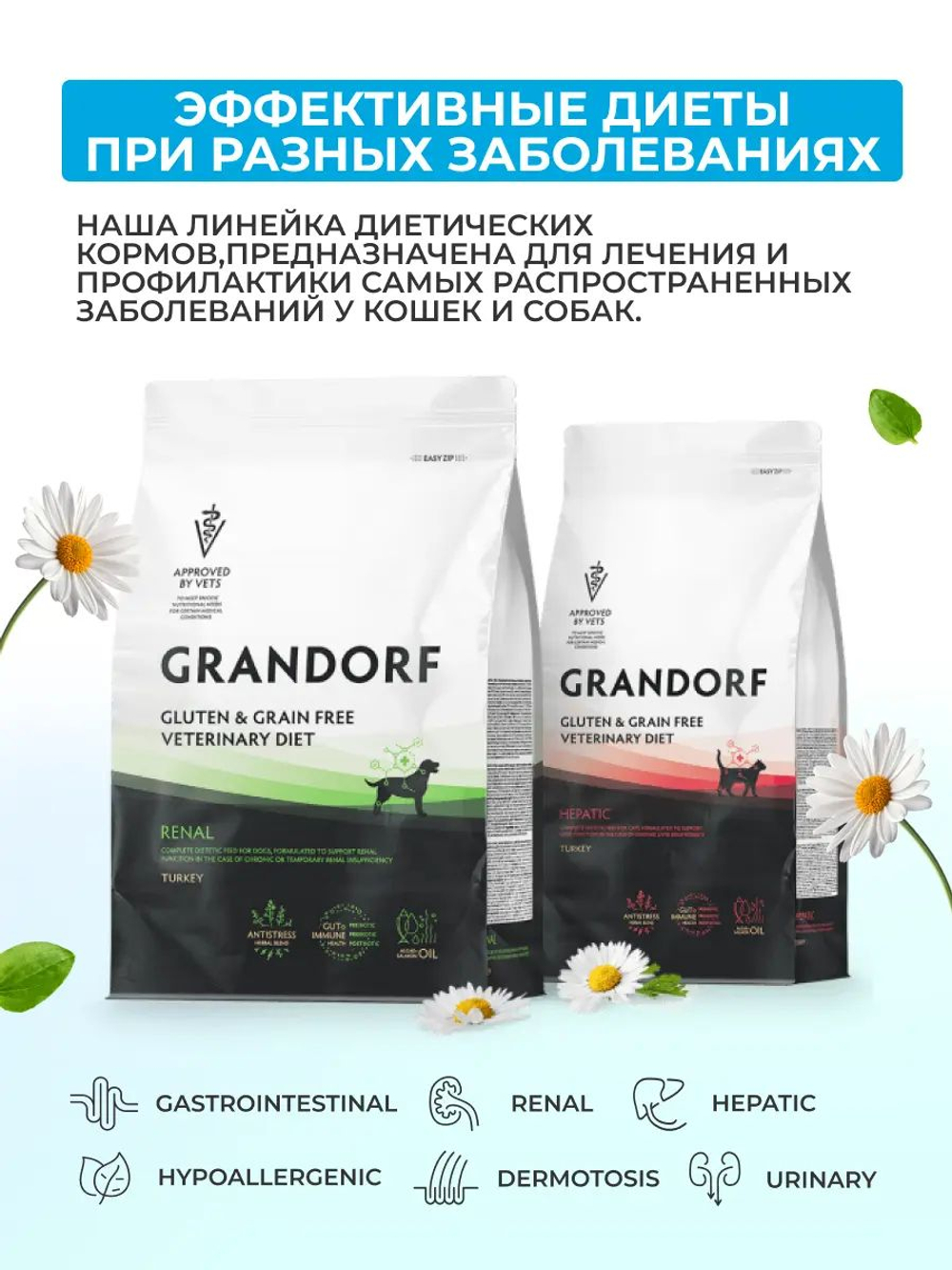 Сухой корм Grandorf VET Dermatosis с кожными проблемами для кошек Лосось, 2 кг.