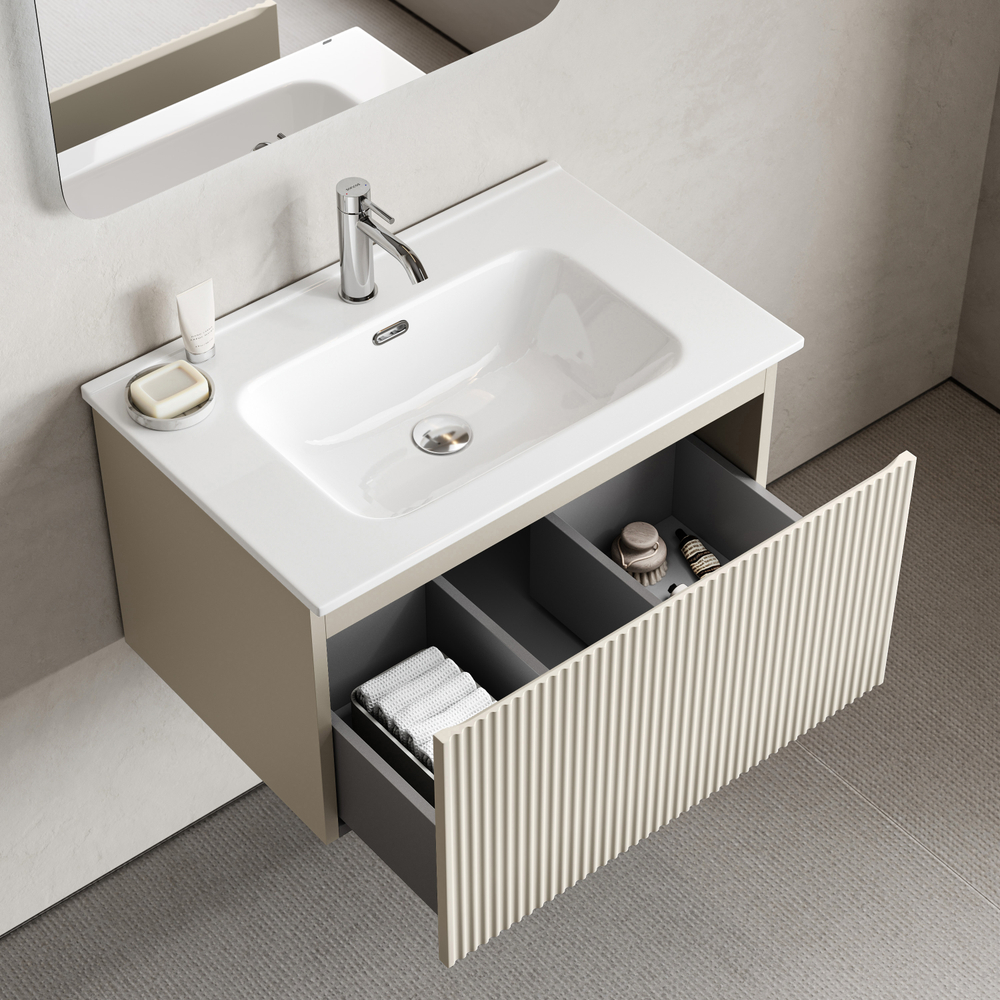 Тумба подвесная Sancos Snob R 1.0 с одним ящиком 690х445х406, Beige Soft, SNR1.070CE, арт. SNR1.070CE