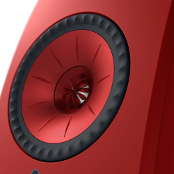 KEF LSX II Lava Red активная беспроводная полочная акустика (Пара) + S1 Floor Stand напольные стойки (Пара)
