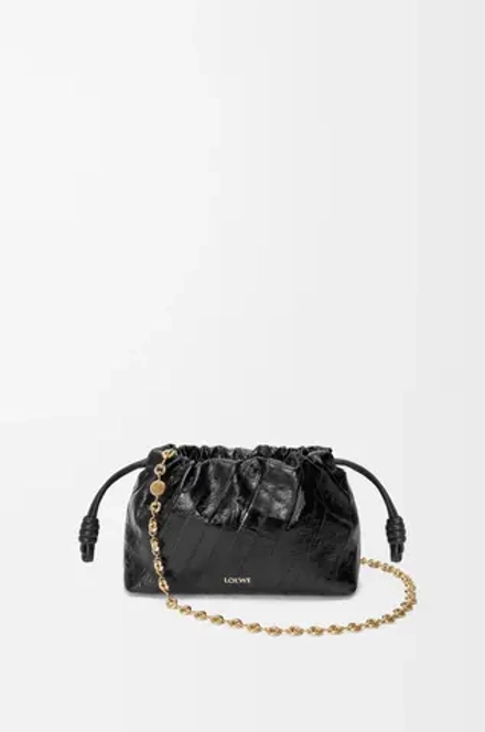 Loewe Сумка-мини Flamenco с имититацией рыбы-миксины, черный