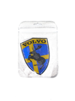Наклейка Лось/Volvo щит шведский флаг объемная полиуретановая (шильдик Вольво 10х7 см)