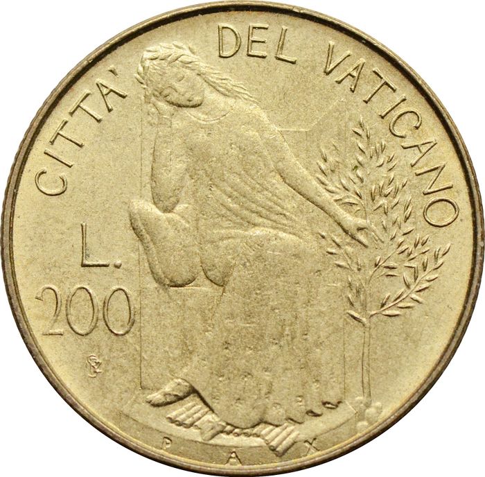200 лир 1980 Ватикан