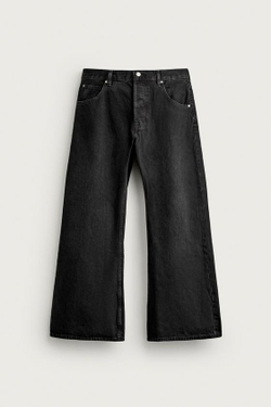 ZARA ДЖИНСЫ BARREL FLARE FIT, ЧЕРНЫЙ