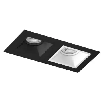 Комплект из светильника и рамки 2*GU5.3 D5270607WBMOD черный/белый Domino Lightstar
