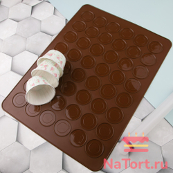 Коврик для Макаронс силиконовый 48 ячеек,38*28см
