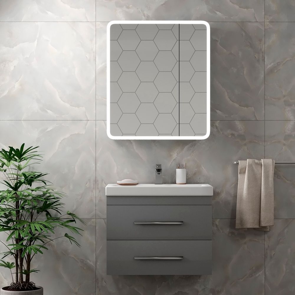 Зеркало-шкаф Континент Emotion LED 700*800 с датчиком движения
