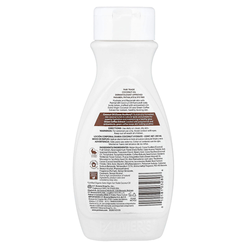 Palmer's, формула с кокосовым маслом и витамином Е, кокосовый увлажняющий лосьон для тела, для ежедневного применения, 250 мл (8,5 жидк. унции)
