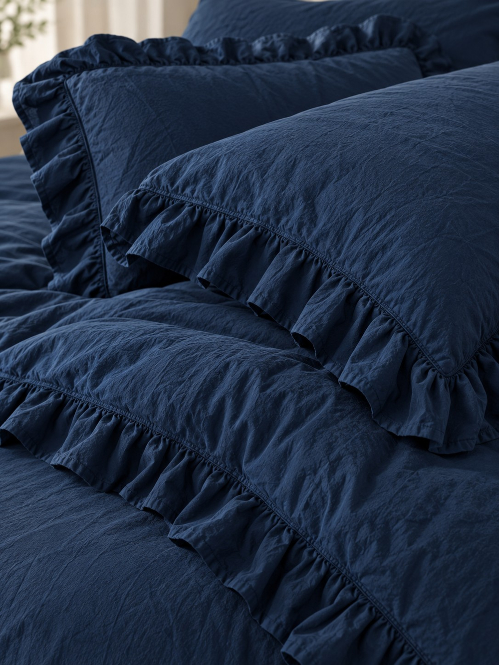 Постельное бельё евро Limasso Stonewashed «Dress Blue», 4 предмета