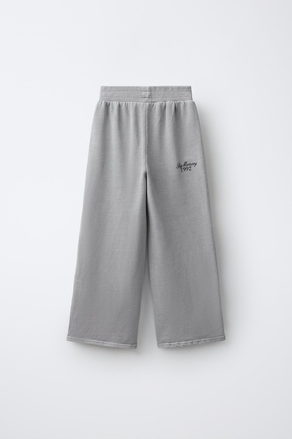 ZARA БРЮКИ WIDE LEG С ЭФФЕКТОМ ПОТЕРТОСТИ, СЕРЫЙ