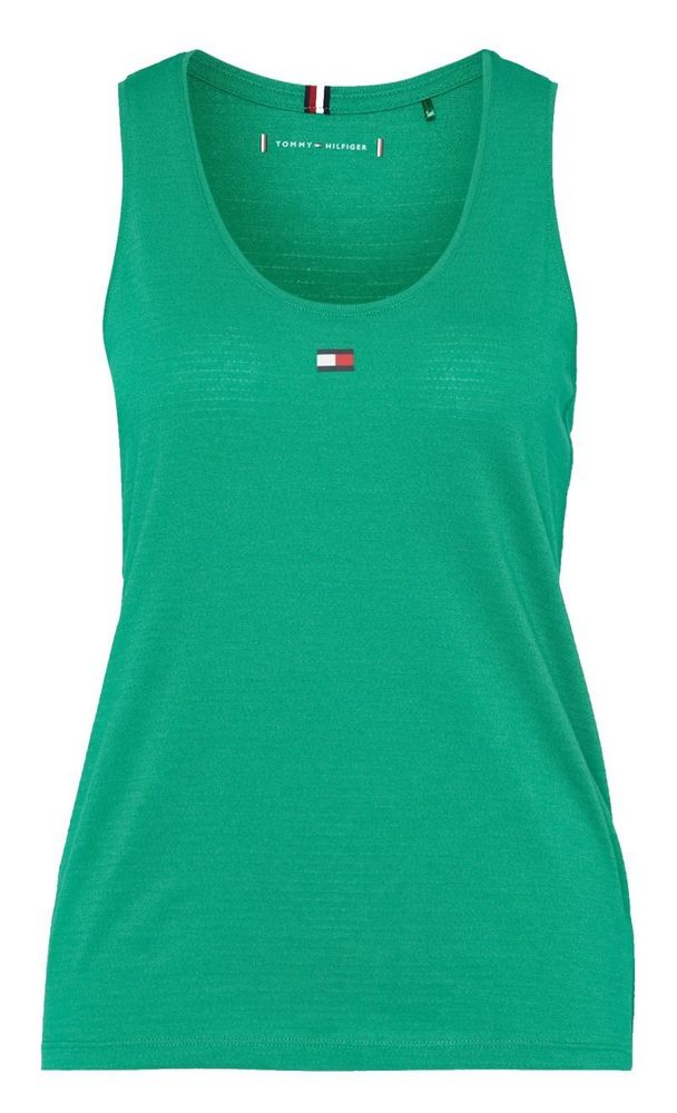 Женский топ теннисный Tommy Hilfiger Essential Flag Slim Tank Top - зеленый