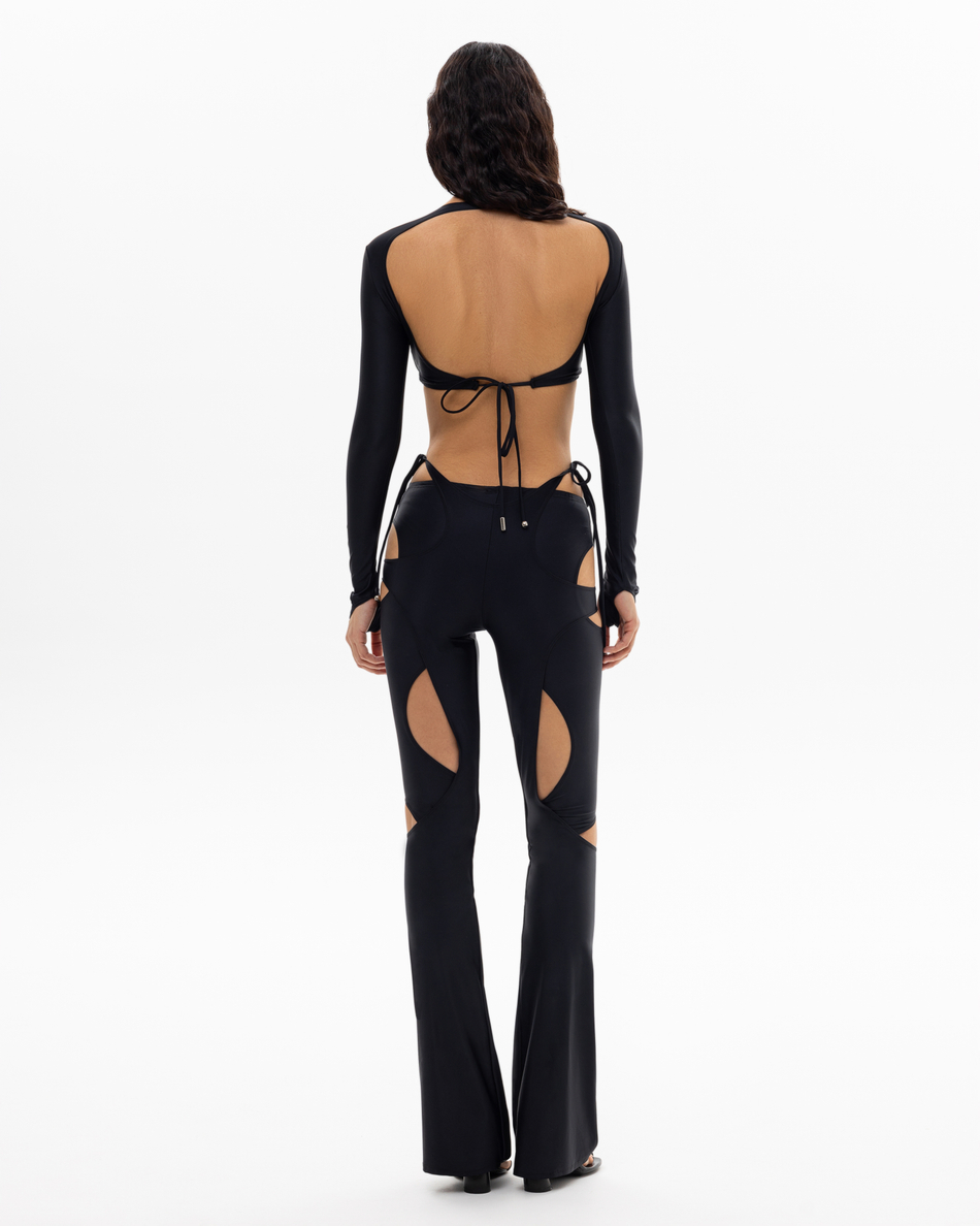 BLACK BUSTIER CROPPED TOP