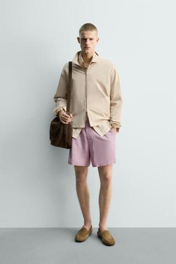 ZARA СВОБОДНЫЕ ШОРТЫ В КЛЕТКУ, ОТТЕНКИ РОЗОВОГО