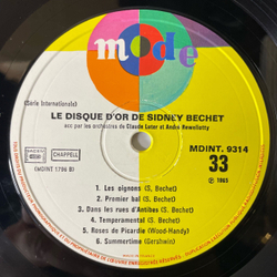 Винтажная виниловая пластинка LP Sidney Bechet, Le Disque D'Or De Sidney Bechet (Франция 1965)