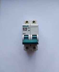 Автоматический выключатель DeKraft ВА-101 C25, 25А, двухполюсный, 4.5кА (11068DEK)