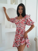 Летнее платье короткое в цветочек