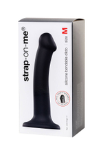 Черный фаллос на присоске Silicone Bendable Dildo M - 18 см. (Цвет: черный)