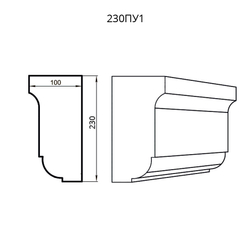 Карниз 230ПУ1  230х100