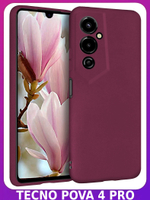 Мягкий Soft Touch чехол из силикона для TECNO POVA 4 PRO с бархатной подкладкой