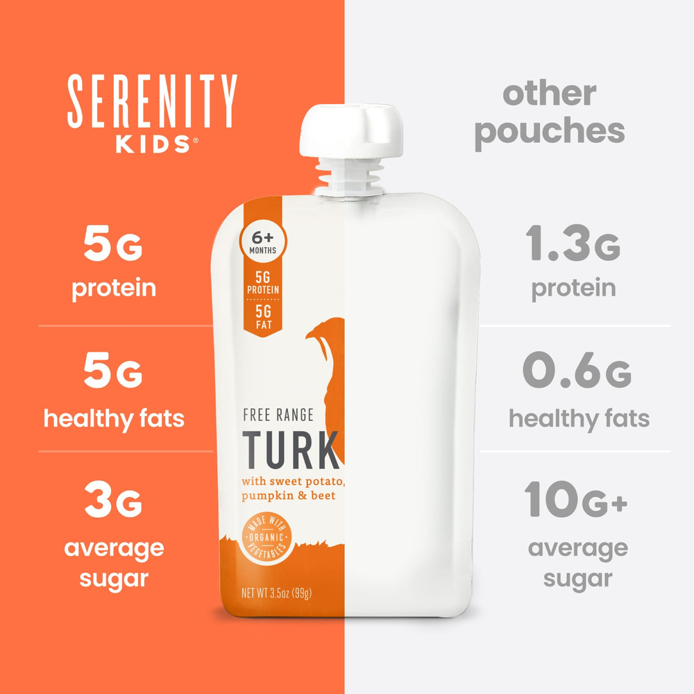 Serenity Kids, Фермерская индейка с бататом, тыквой и свеклой, для детей от 6 месяцев, 99 г (3,5 унции)