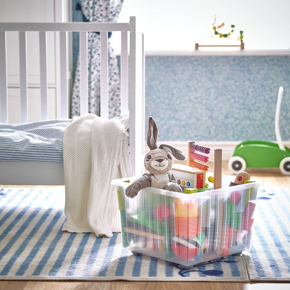 IKEA VESSLA (ИКЕА ВЕССЛА) — Контейнер для мусора на колесах, белый, 39x39 см, фото 2