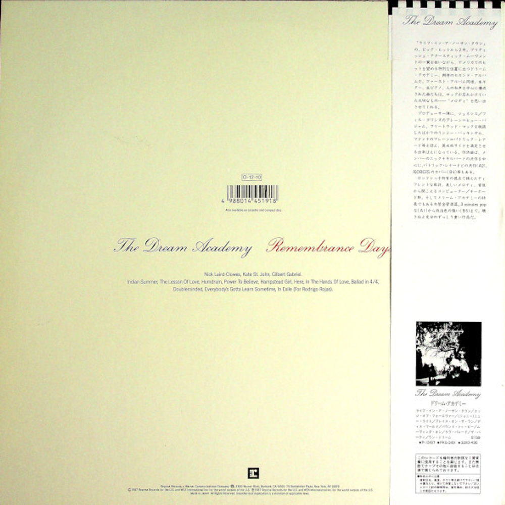 The Dream Academy / Remembrance Days (LP)