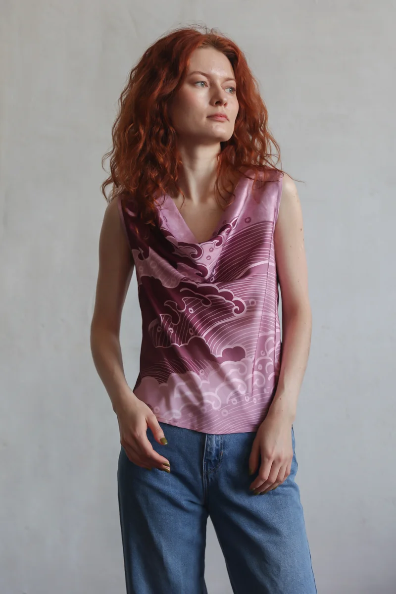 Блуза "Бетси. Пионы. Волны"