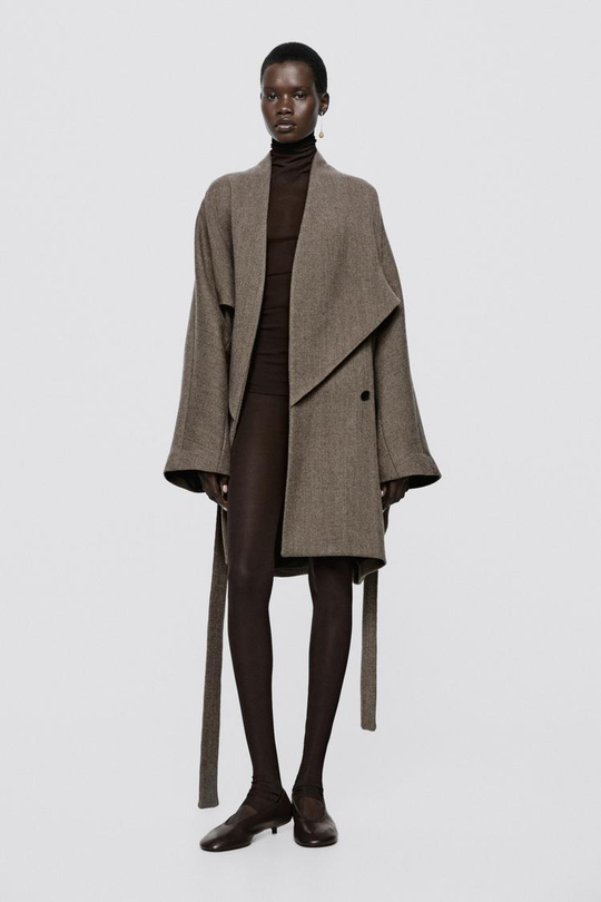 Massimo Dutti Легинсы из 100% шелка - Limited Edition, шоколадный