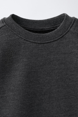 ZARA СПОРТИВНАЯ ТОЛСТОВКА С ВЫШИВКОЙ, ТЕМНО-СЕРЫЙ