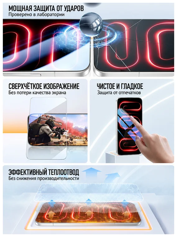 Защитное безрамочное стекло для Poco F9 Ultra с автоматической установкой SmartDevil