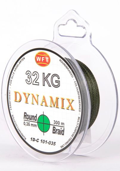 Леска плетёная WFT KG ROUND DYNAMIX Green 300 м, 0,35 мм