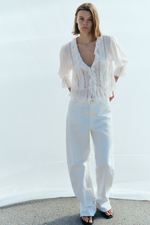 Блузка с кружевной лентой - H&M
