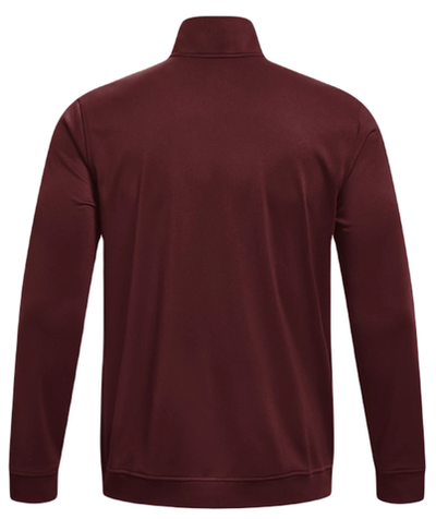 Мужская теннисная кофта Under Armour Sportsyle Tricot Jacket - dark maroon/white