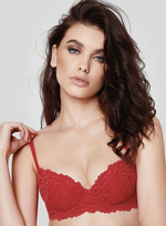 Комплект Pizzo Romantic: балконет и трусики-слипы (Размер: 5B) (Цвет: красный)