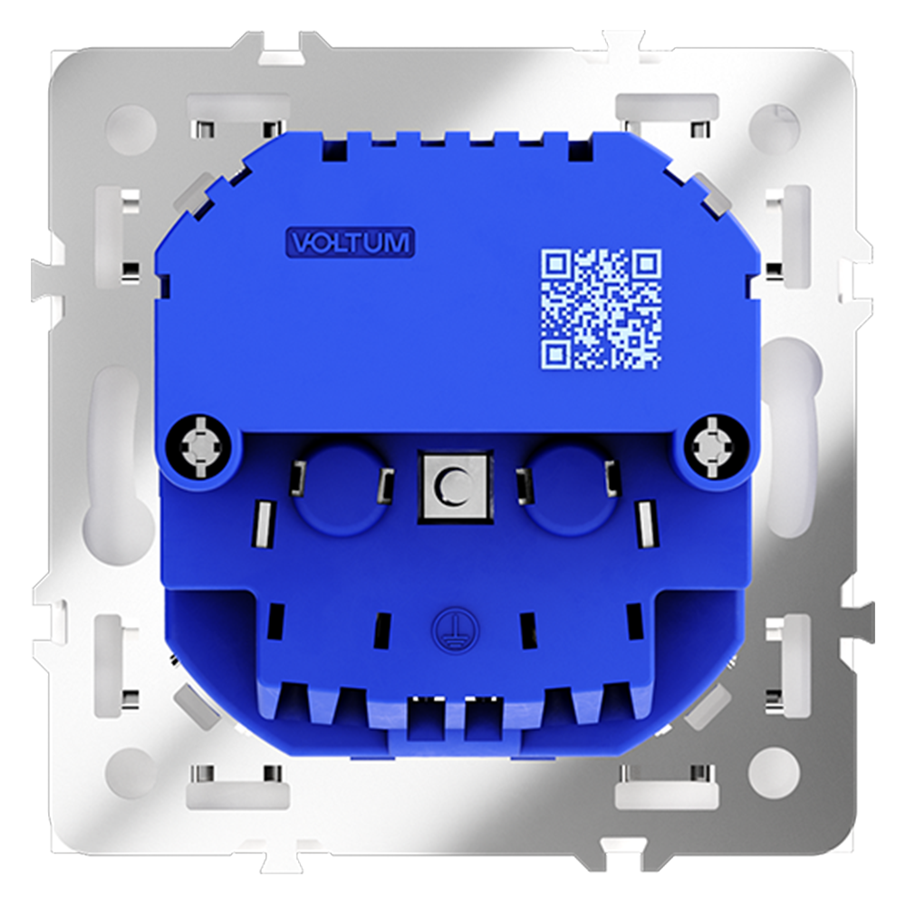 Розетка встраиваемая VOLTUM S70 с заземлением и защитными шторками, 16А, с USB, A+A, (белый матовый)