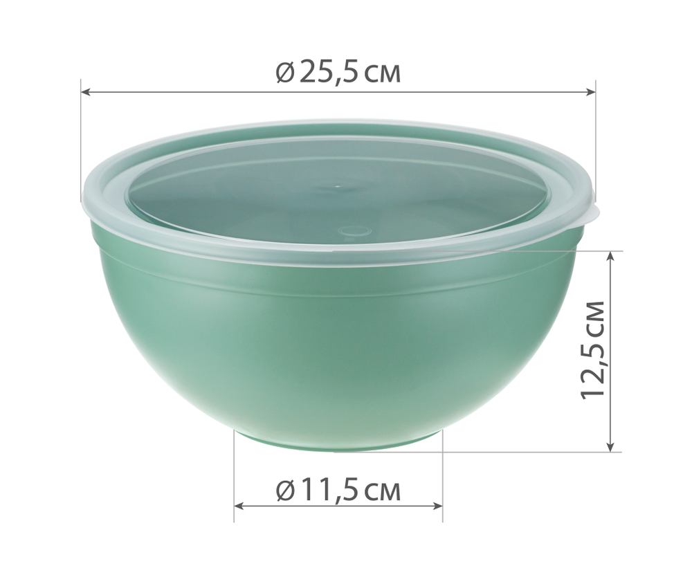 Миска круглая с прозрачной крышкой 4л М1304