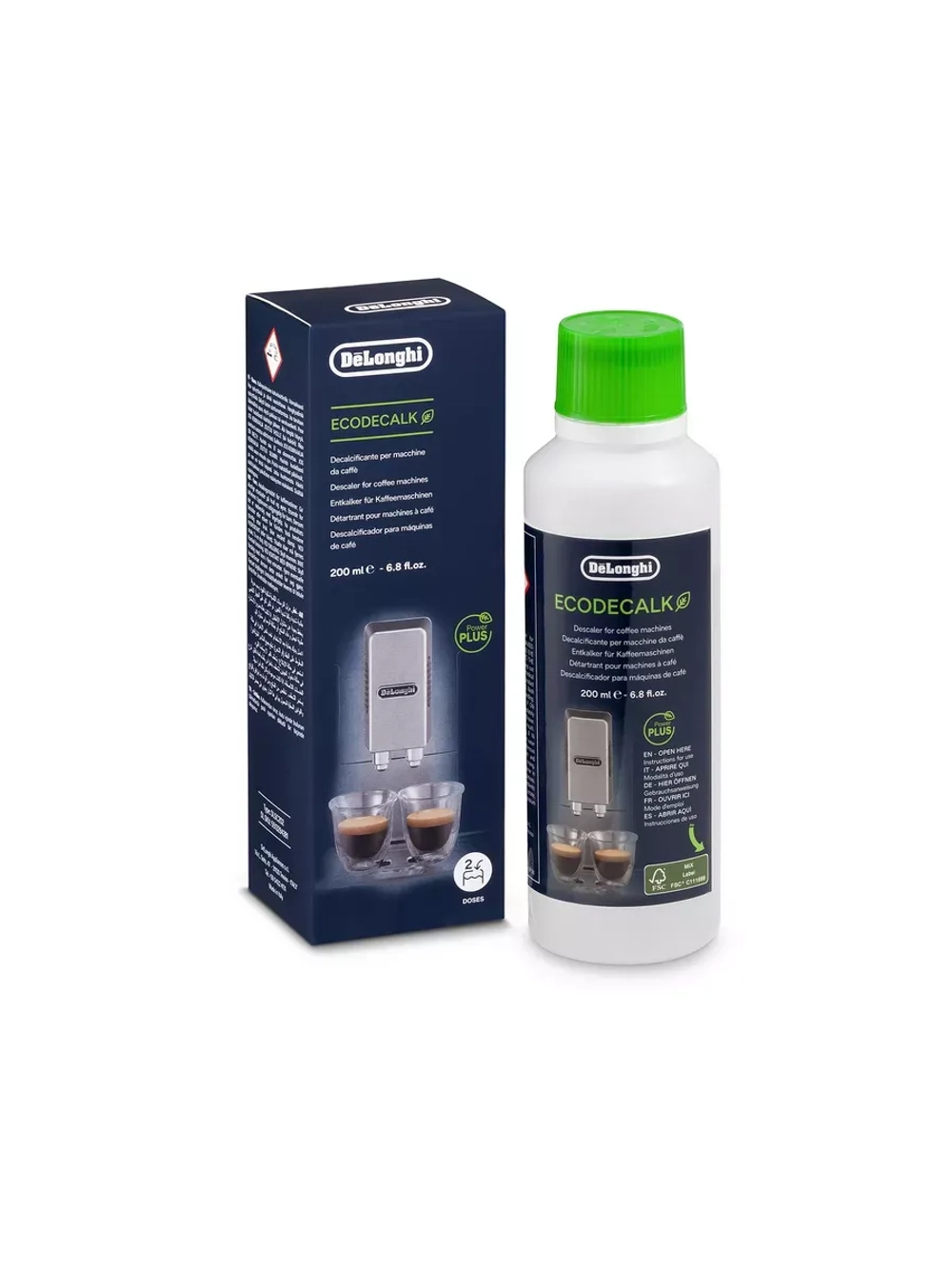 Средство от накипи DeLonghi EcoDecalk, 200 ml для кофемашин (кофеварок) 5513284381 (5513284391)