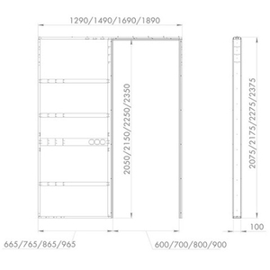 Пенал для скрытой раздвижной системы ARMADILLO Comfort - PENAL caseta 900/2300 /60685/