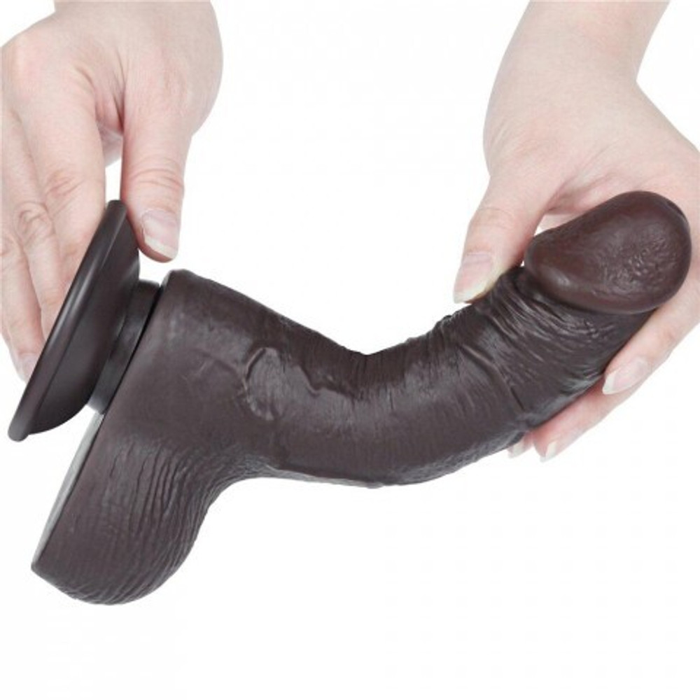 Реалистичный фаллоимитатор Lovetoy Sliding Skin (19,5×3,7 см) черный с двойной плотностью