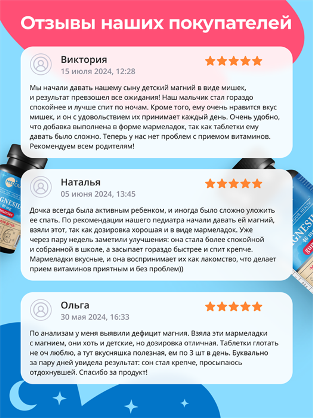 Магний, мармеладные конфеты, 46 мг, 30 шт.